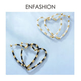Heart Big Hoop Earrings Mixed Statement Jewelry Accessories Women