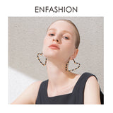 Heart Big Hoop Earrings Mixed Statement Jewelry Accessories Women