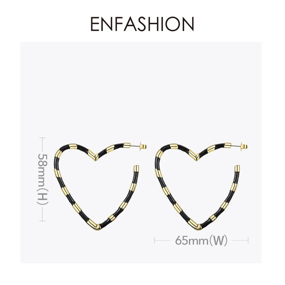 Heart Big Hoop Earrings Mixed Statement Jewelry Accessories Women
