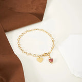 Heart Pendant Bracelet Stainless Steel Jewelry Birthday