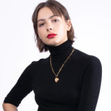 Heart Pendant Choker Necklace Stainless Steel for Women