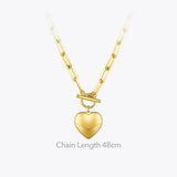 Heart Pendant Choker Necklace Stainless Steel for Women