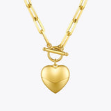 Heart Pendant Choker Necklace Stainless Steel for Women