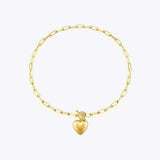 Heart Pendant Choker Necklace Stainless Steel for Women