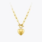 Heart Pendant Choker Necklace Stainless Steel for Women