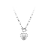Heart Pendant Choker Necklace Stainless Steel for Women
