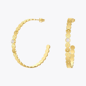 Hollow Star Dot Hoop Earrings Stainless Steel Aretes E1248
