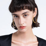 Hollow Star Dot Hoop Earrings Stainless Steel Aretes E1248