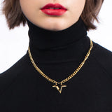 Hollow Star Necklace Stainless Steel Christmas Jewelry