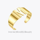 Hollow Alphabet Open Bracelets Stainless Steel Jewelry B2163
