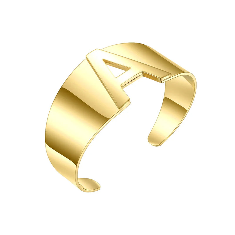 Hollow Alphabet Open Bracelets Stainless Steel Jewelry B2163