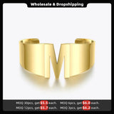 Hollow Alphabet Open Bracelets Stainless Steel Jewelry B2163