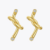 Irregular Knot Crystal Earcuff Earings Without Piercing Clip On Earrings