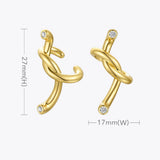 Irregular Knot Crystal Earcuff Earings Without Piercing Clip On Earrings