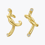 Irregular Knot Crystal Earcuff Earings Without Piercing Clip On Earrings