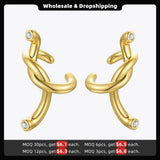 Irregular Knot Crystal Earcuff Earings Without Piercing Clip On Earrings