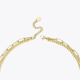 Lock Pendant Necklace Women Stainless Steel Double Chain Necklaces