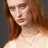 Lock Pendant Necklace Women Stainless Steel Double Chain Necklaces