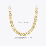 Zircons Chain Necklace Stainless Steel Collar Choker Jewelry
