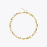 Zircons Chain Necklace Stainless Steel Collar Choker Jewelry
