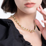 Zircons Chain Necklace Stainless Steel Collar Choker Jewelry