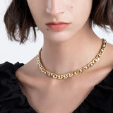 Zircons Chain Necklace Stainless Steel Collar Choker Jewelry