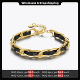 Dark Knit Bracelet Stainless Steel Pulseras