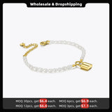 Natural Pearl Bracelet with Lock Classic Bracelets Jewelry B202210