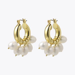 Small Circle Hoop Earrings Natural Pearl Jewelry Oorbellen