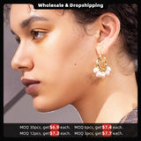 Small Circle Hoop Earrings Natural Pearl Jewelry Oorbellen