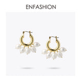 Small Circle Hoop Earrings Natural Pearl Jewelry Oorbellen