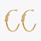 Stainless Steel Knot Hoop Earrings for Women