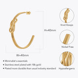 Stainless Steel Knot Hoop Earrings for Women