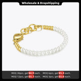 Pearl Beads Bracelet Stainless Steel Jewelry B202211