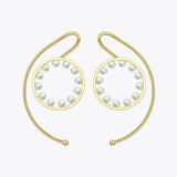 Pearl Circle Ear Cuff Clip On Earrings for Women Statement Earcuff
