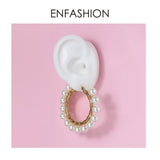 Pearl Hoop Earrings Big Circle Hoops Earings Jewelry Aros De Moda
