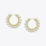 Pearl Hoop Earrings Big Circle Hoops Earings Jewelry Aros De Moda