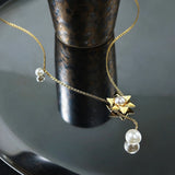 Snowflake Chain Necklace Pearl For Women Birthday Jewelry