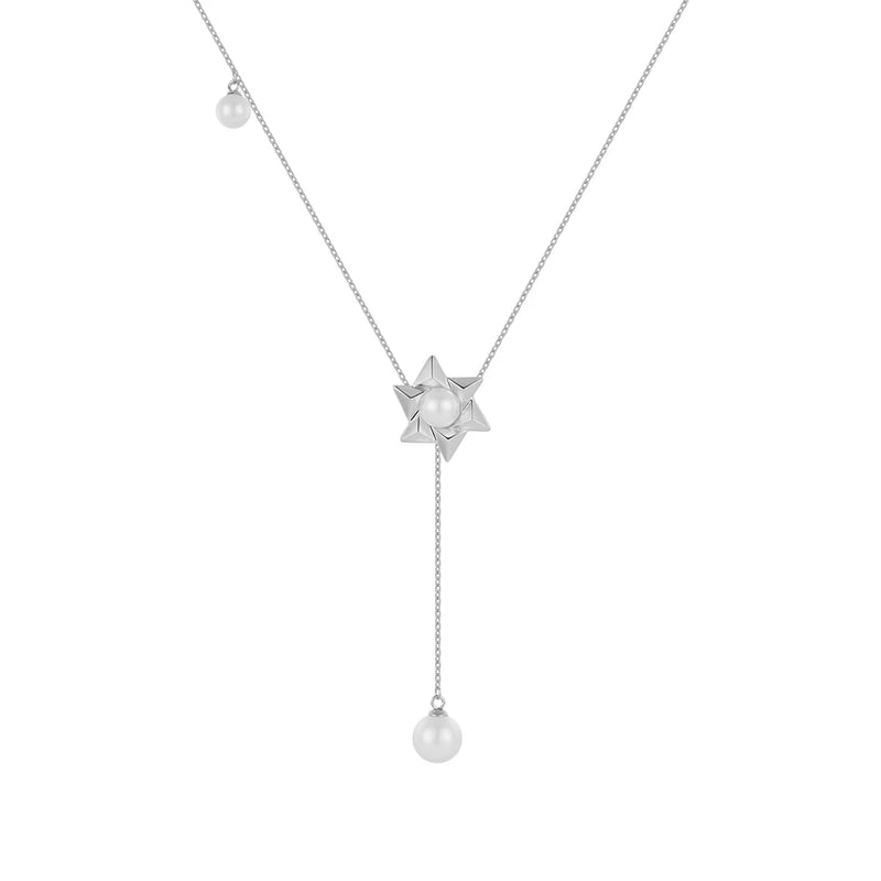 Snowflake Chain Necklace Pearl For Women Birthday Jewelry