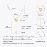 Snowflake Chain Necklace Pearl For Women Birthday Jewelry