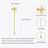 Four Leaf Luck Drop Earrings For Women Engagement Jewelry