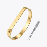 Personalized Engraved Flat Bar Cuff Bracelet Stainless Steel Bangle