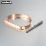 Personalized Engraved Flat Bar Cuff Bracelet Stainless Steel Bangle