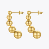 5 Balls Drop Earrings Stainless Steel Jewelry Christmas Gift E211331