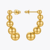 5 Balls Drop Earrings Stainless Steel Jewelry Christmas Gift E211331