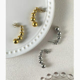 5 Balls Drop Earrings Stainless Steel Jewelry Christmas Gift E211331