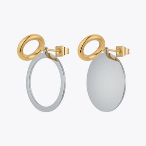 Circle Earrings for Women Stainless Steel Hoops Hollow Earings