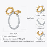 Circle Earrings for Women Stainless Steel Hoops Hollow Earings