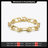 Pin Shape Bracelet Femme Stainless Steel Gothic Jewelry