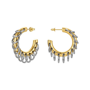 Punk Circle Loop Earring Stainless Steel Hoop Earrings For Women
